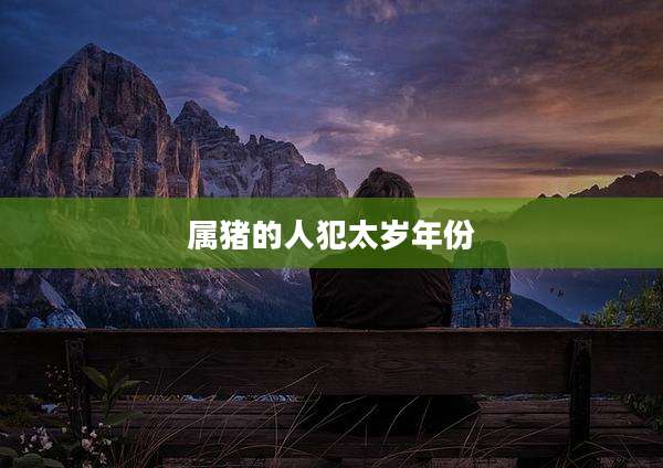 属猪的人犯太岁年份