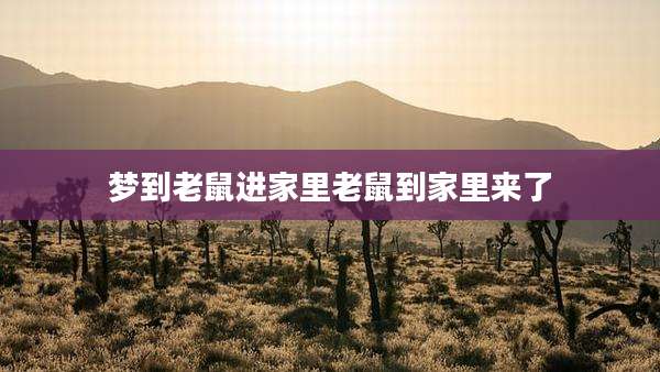 梦到老鼠进家里老鼠到家里来了