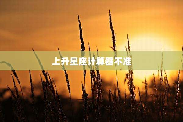 上升星座计算器不准