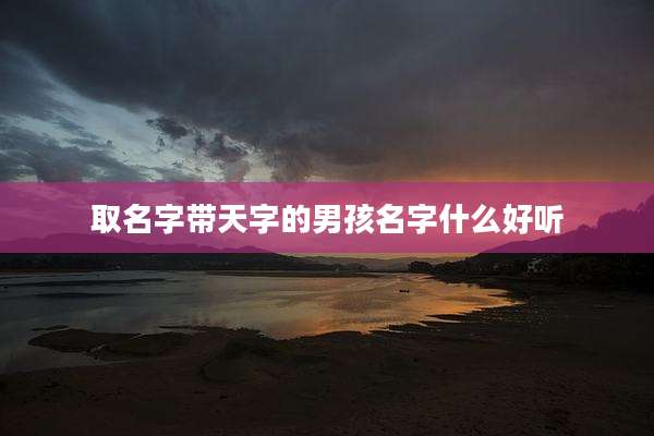 取名字带天字的男孩名字什么好听
