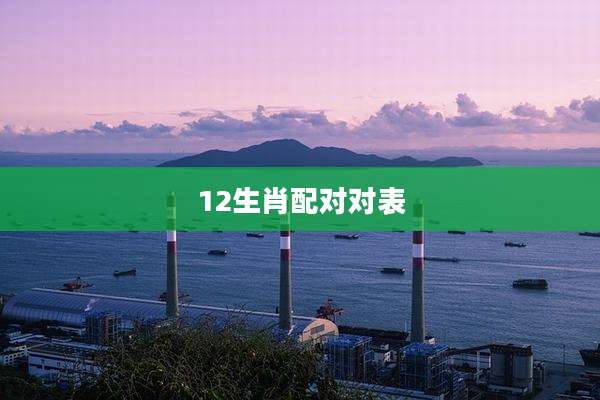 12生肖配对对表