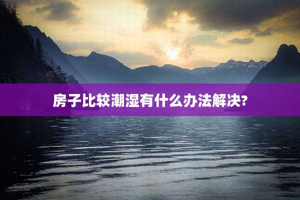 房子比较潮湿有什么办法解决?