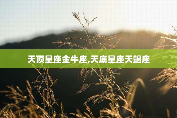 天顶星座金牛座,天底星座天蝎座