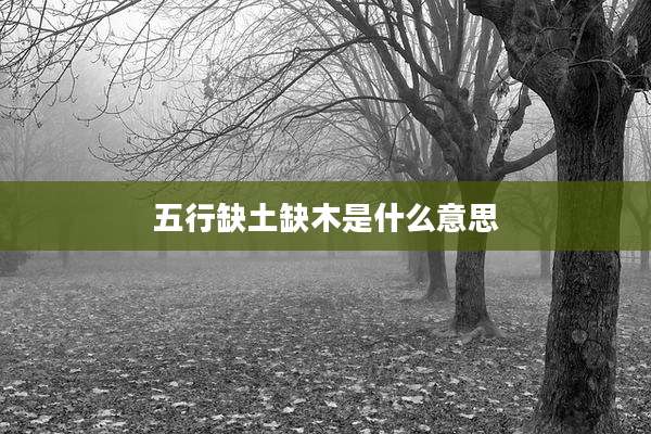 五行缺土缺木是什么意思