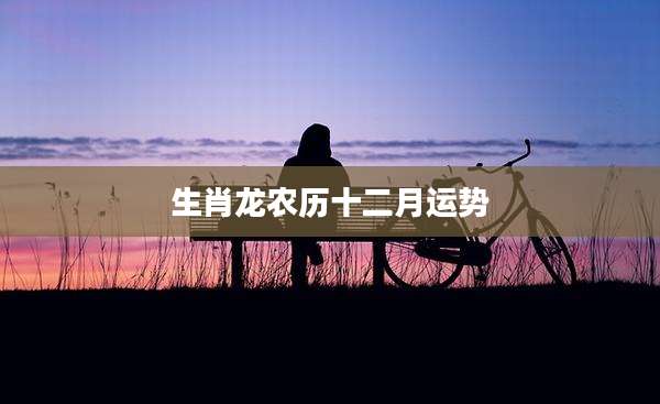 生肖龙农历十二月运势