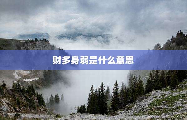 财多身弱是什么意思