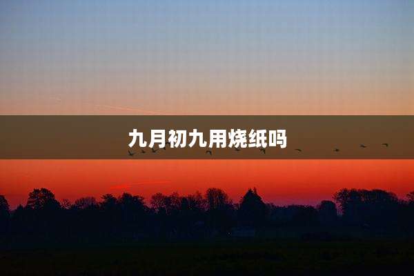 九月初九用烧纸吗