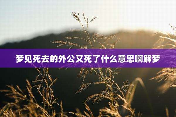 梦见死去的外公又死了什么意思啊解梦