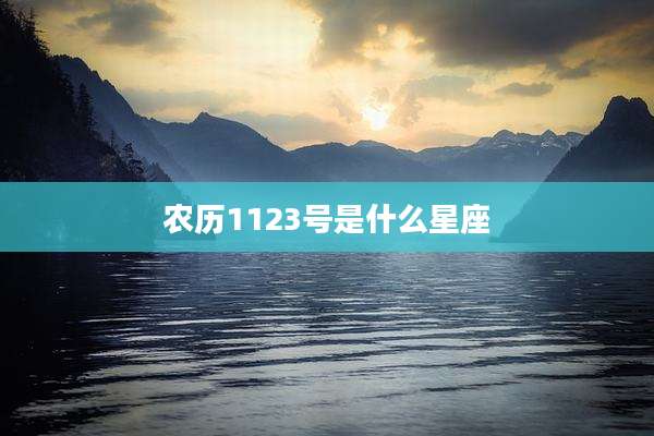 农历1123号是什么星座