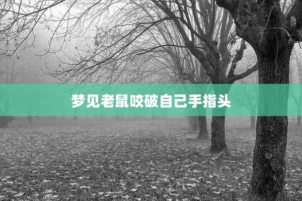 梦见老鼠咬破自己手指头