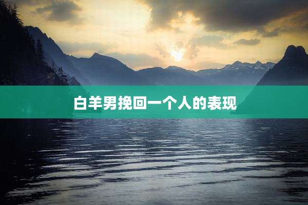 白羊男挽回一个人的表现