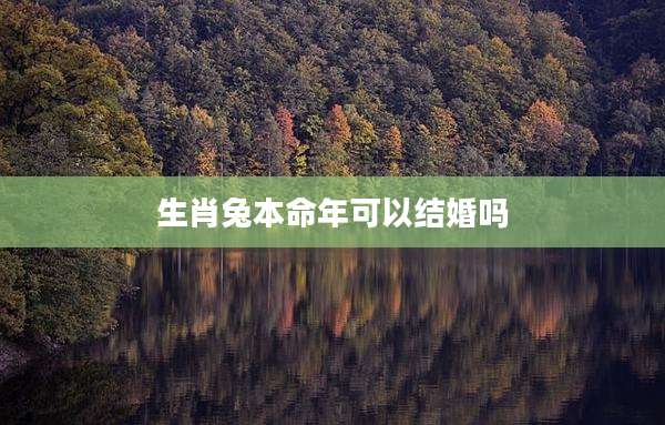 生肖兔本命年可以结婚吗