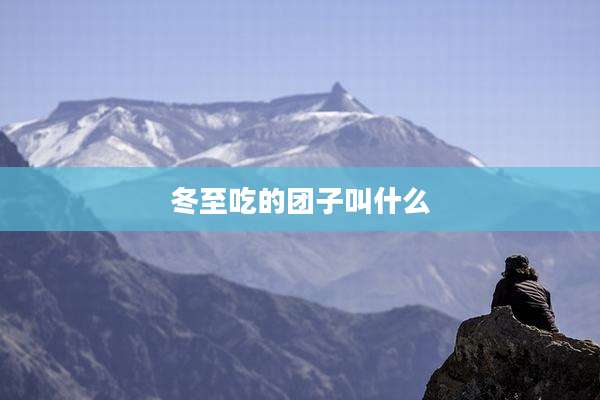 冬至吃的团子叫什么