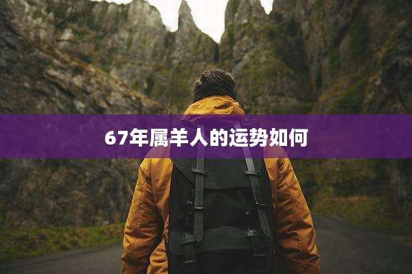 67年属羊人的运势如何