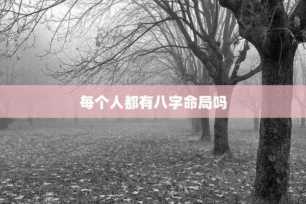 每个人都有八字命局吗