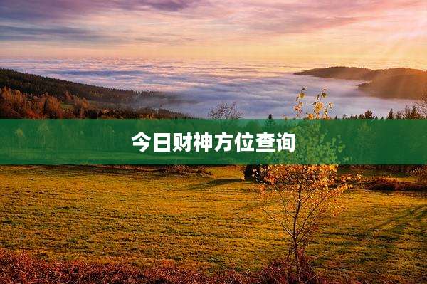 今日财神方位查询