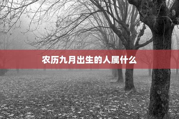 农历九月出生的人属什么