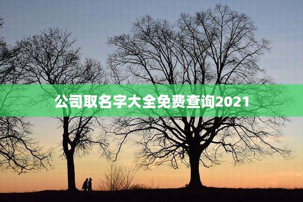 公司取名字大全免费查询2021