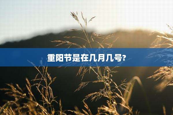 重阳节是在几月几号?