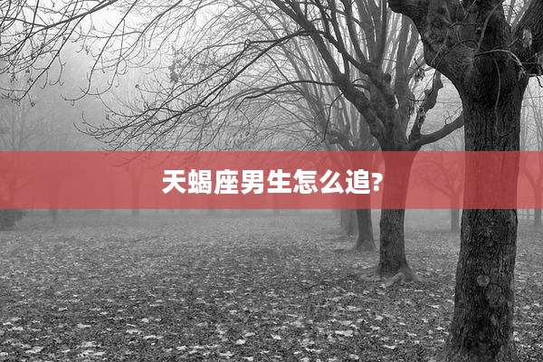 天蝎座男生怎么追?
