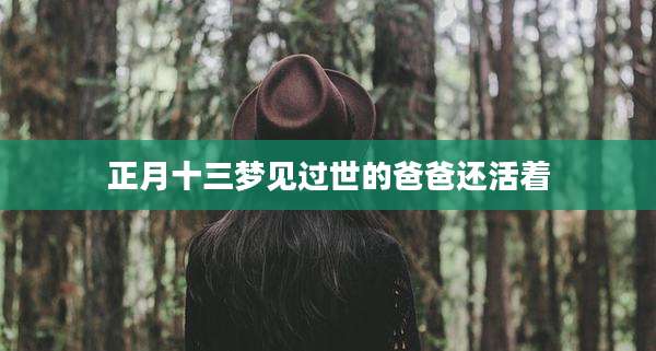 正月十三梦见过世的爸爸还活着