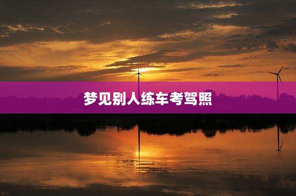 梦见别人练车考驾照