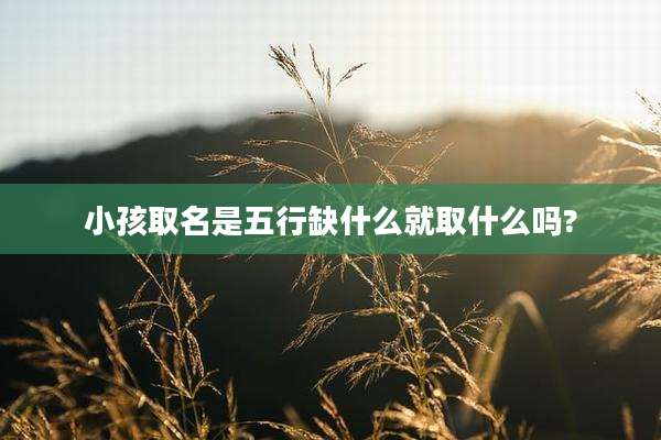 小孩取名是五行缺什么就取什么吗?