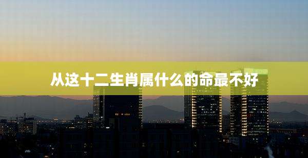 从这十二生肖属什么的命最不好