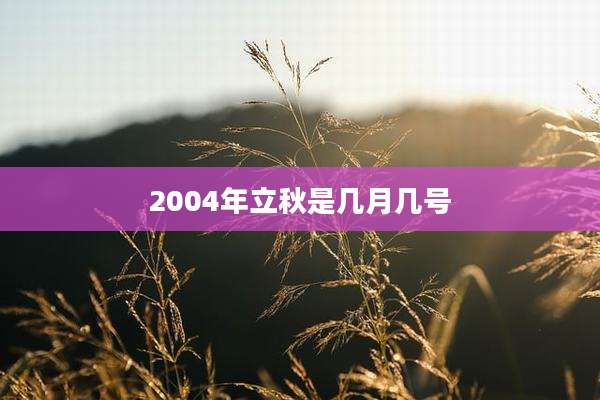 2004年立秋是几月几号