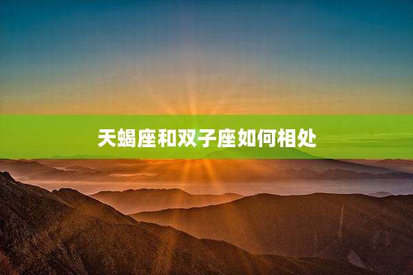天蝎座和双子座如何相处