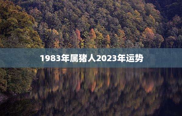 1983年属猪人2023年运势