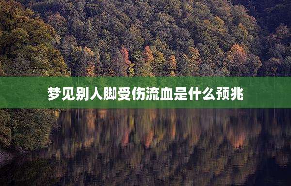 梦见别人脚受伤流血是什么预兆