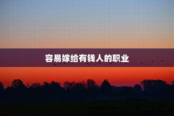 容易嫁给有钱人的职业
