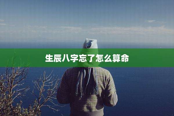 生辰八字忘了怎么算命