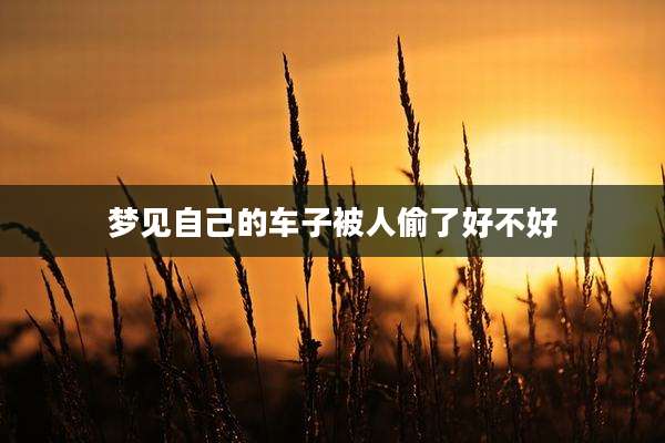 梦见自己的车子被人偷了好不好