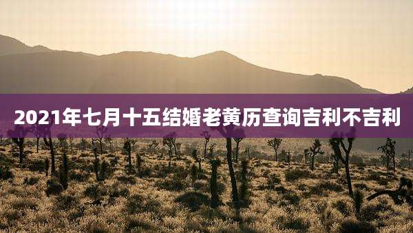 2021年七月十五结婚老黄历查询吉利不吉利