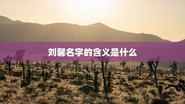 刘馨名字的含义是什么