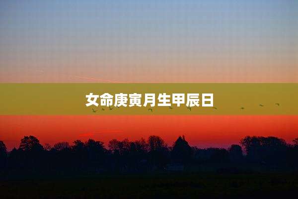 女命庚寅月生甲辰日