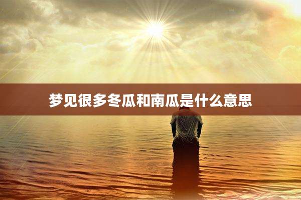 梦见很多冬瓜和南瓜是什么意思