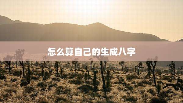 怎么算自己的生成八字