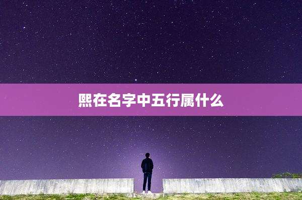 熙在名字中五行属什么