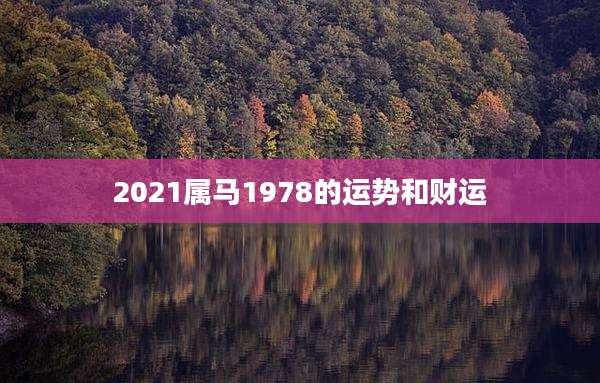 2021属马1978的运势和财运