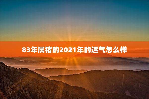 83年属猪的2021年的运气怎么样