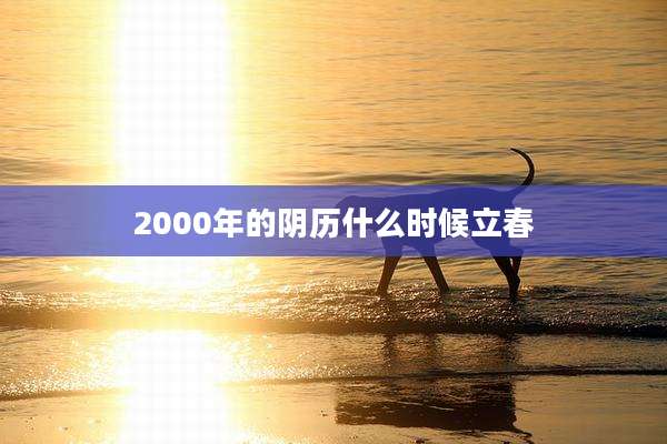 2000年的阴历什么时候立春