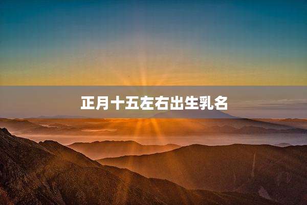 正月十五左右出生乳名
