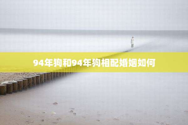 94年狗和94年狗相配婚姻如何