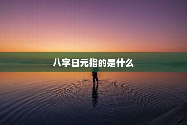 八字日元指的是什么