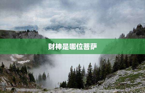 财神是哪位菩萨