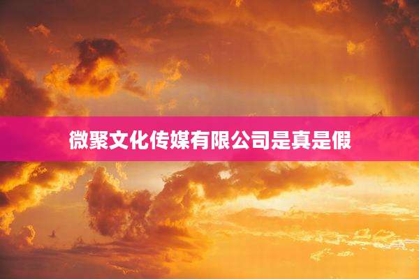 微聚文化传媒有限公司是真是假