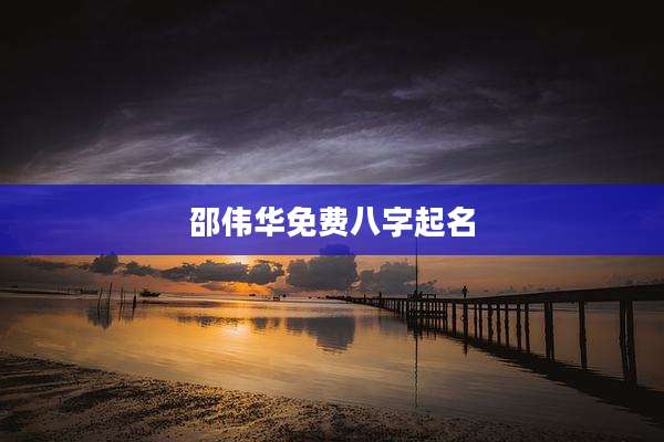 邵伟华免费八字起名